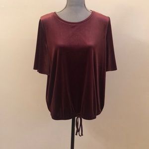LOFT Maroon Velvety Top